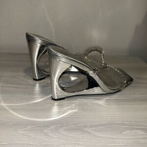 Silver Wedge Sandals